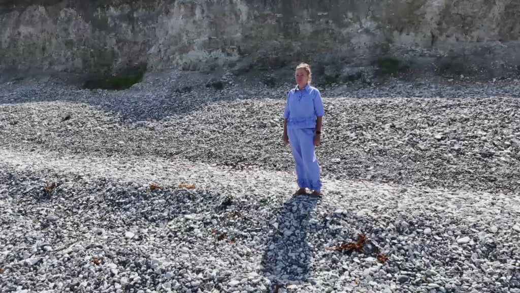 Blå sæt drone video